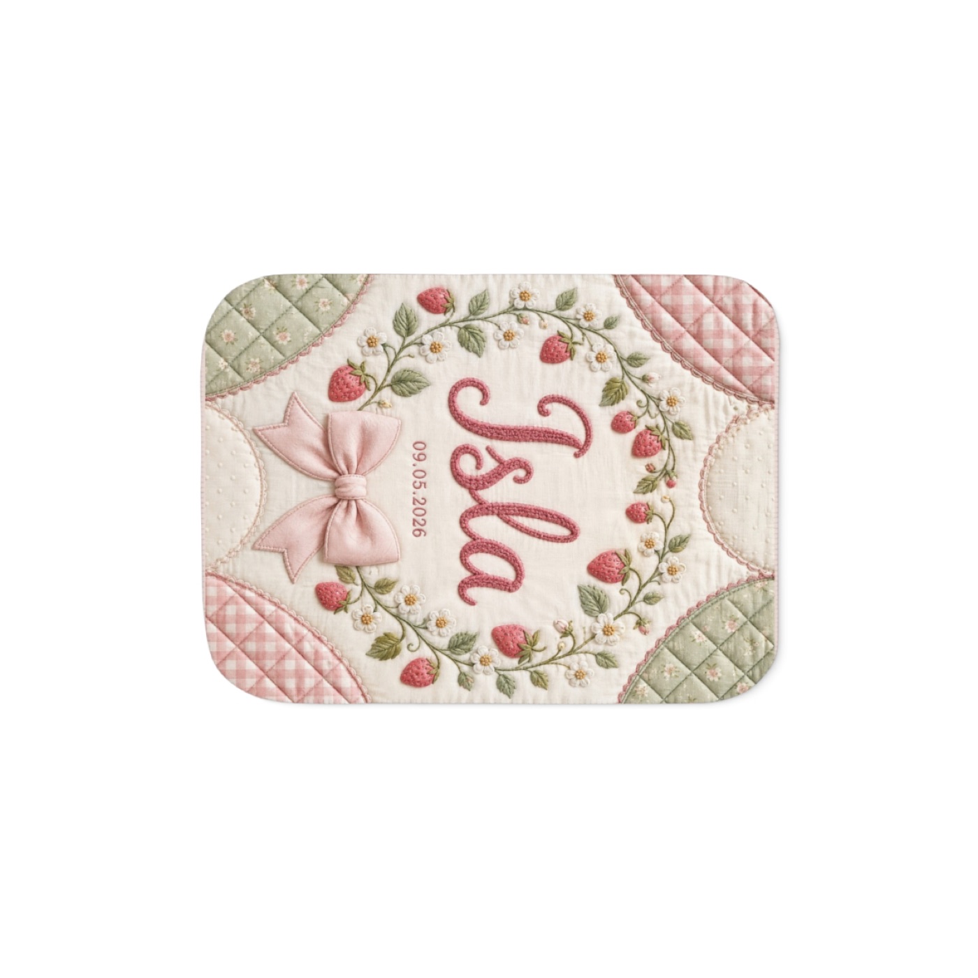 Personalized Strawberry Sherpa Blanket