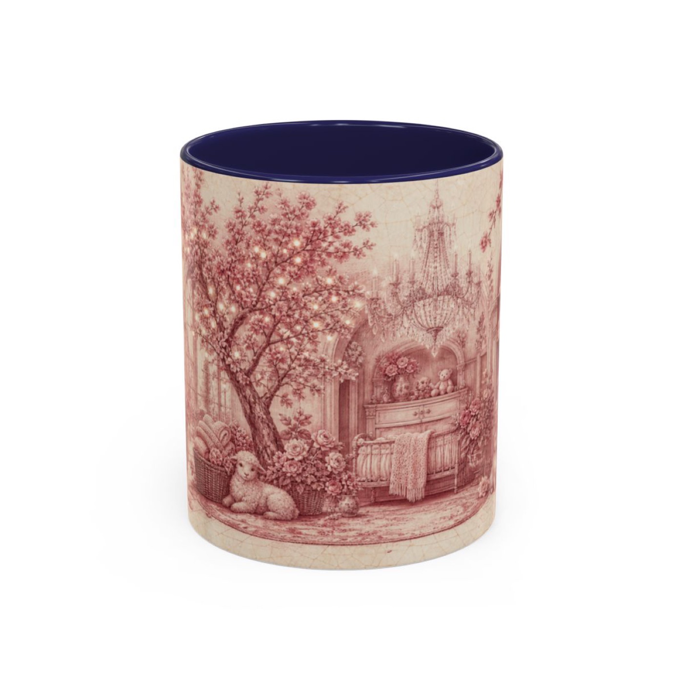 Rose Transferware Coffee Mug